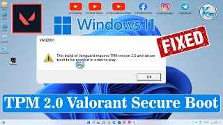 ✅ How To Fix Vanguard Valorant TPM 2.0 Error in Windows 11 |  Fixed Valorant VAN9001 Error