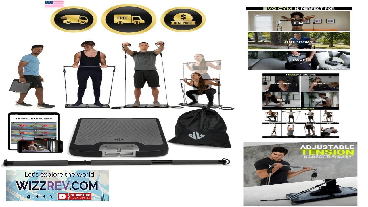 Portable Home Gym Resistance Bands Adjustable Strength Training Equipment eBay