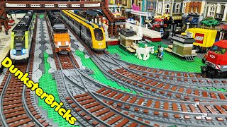 LEGO Train Track Setup and Station Expansion!  Massive Train Station and 4 Bridges!