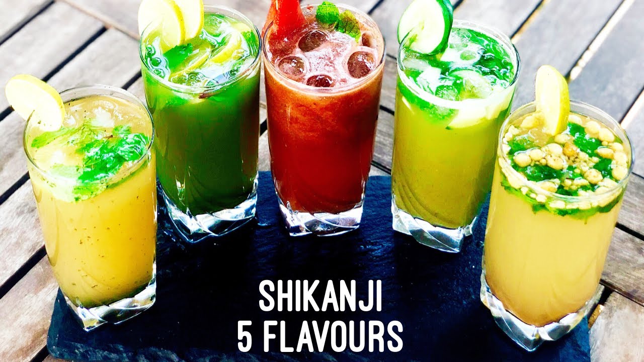 Shikanji - 5 flavours | Shikanji Masala recipe |Refreshing Lemonade |Flavourful Food By Priya