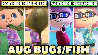 AUGUST Bugs, Fish, & Deep Sea Creatures Guide For Northern & Southern Hemisphere In ACNH!