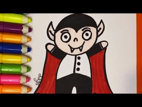 Como desenhar Vampiro Kawaii ❤ Desenhos de Halloween - Desenho para Desenhar  