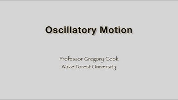 Oscillatory Motion