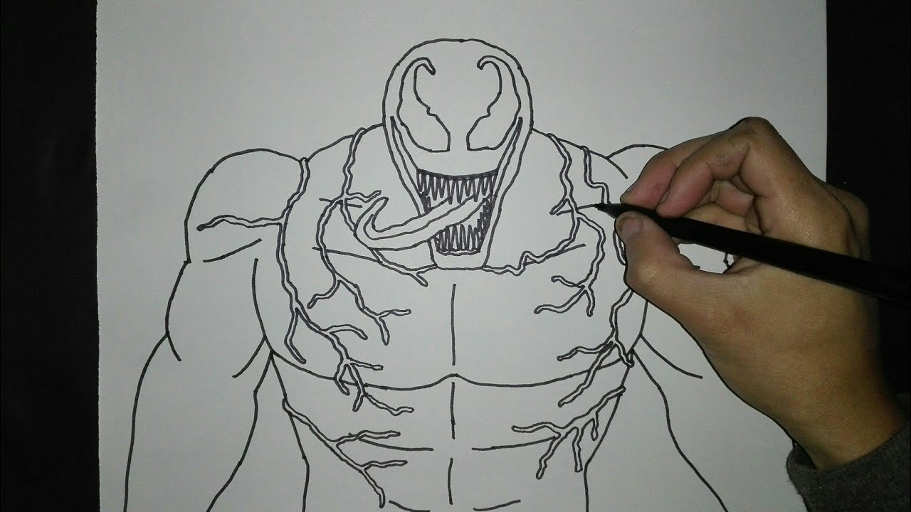Como dibujar a venom | How to draw venom - YouTube