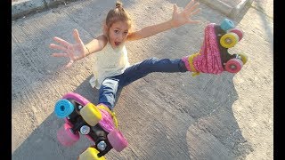 Elif yine düştü. Uzun süre sonra kaykayla geziyoruz. Park keyfi. Eğlenceli çocuk videosu