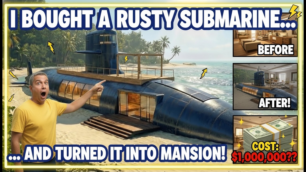 Transforming Abandoned Submarines into Luxury Mansion #wildernessbuilding #seedance