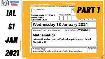 Edexcel IAL S1 January 2021 (Part1)
