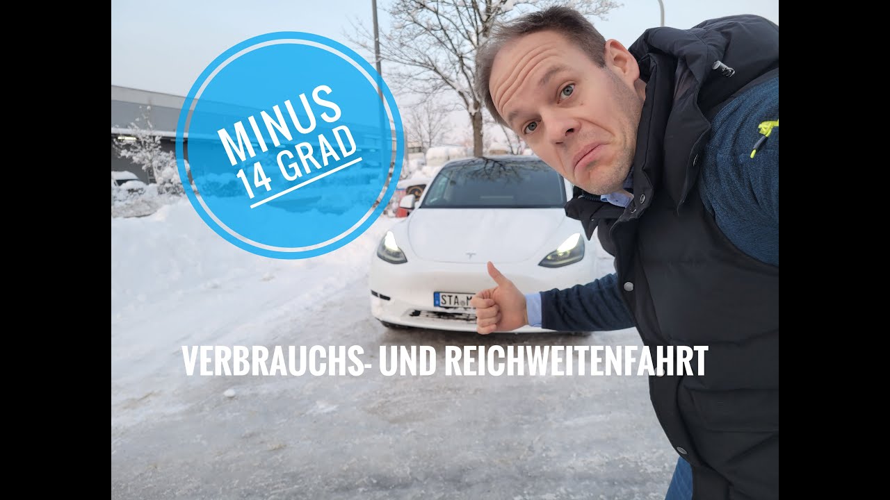 Tesla Model Y bei Minus 14 Grad; Verbrauch, Reichweite, Traktionskontrolle