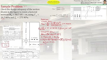 16 Principles of Reinforced/ Prestressed Concrete | Solved Sample Problem | Adequacy of Sections