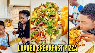 MAKING BREAKFAST PIZZA FOR OUR 6 KIDS