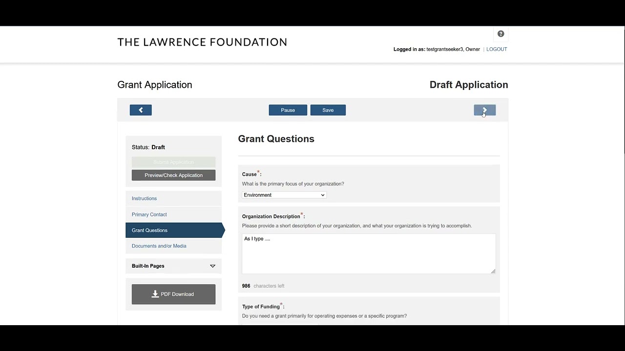 Common Grant Application