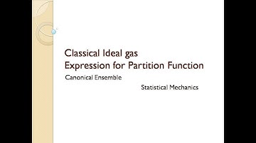 Classical ideal gas 1  Canonical