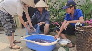 The orphan boy and his kind old couple caught fish to sell, And enjoy a delicious meal- Lý Bằng 