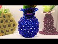 পুতির ফুলদানি/ Beaded Blue flower vase/ Beaded flower vase/ Flower Pot/ How To Make Flower Vase