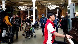 Playing John Lennon Imagine at Eurostar Exit in St Pancras Train Station | Cole Lam 15 Years Old