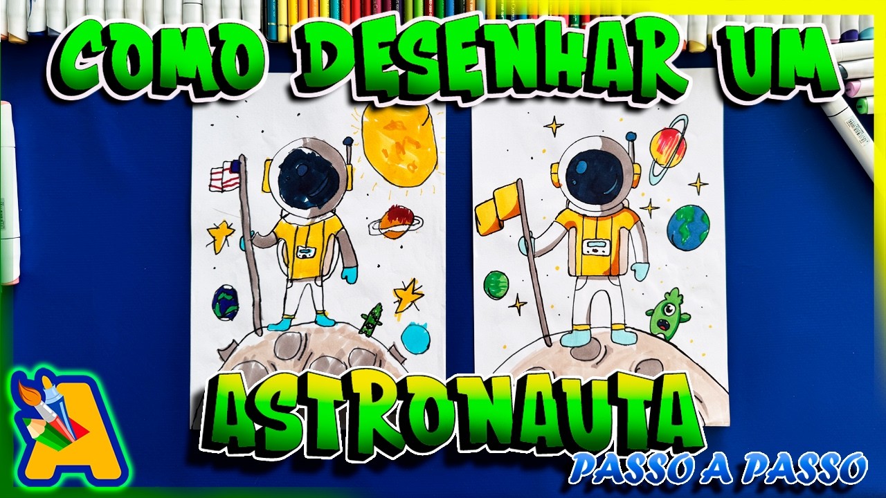 COMO DESENHAR UM ASTRONAUTA RÁPIDO E FÁCIL / ATELIÊ KIDS - YouTube