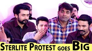 Actors Vijay Sethupathi, Dhanush, Jayam Ravi, Dhansika for Cauvery Issue | Nadigar Sangam Protest!