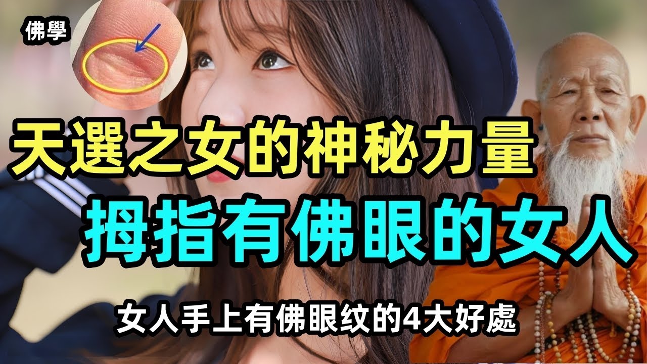 天選之女的神秘力量！拇指有佛眼的女人，天生長著福氣相！女人手上有佛眼纹的4大好處！#佛學 #佛教 #佛法 #zen