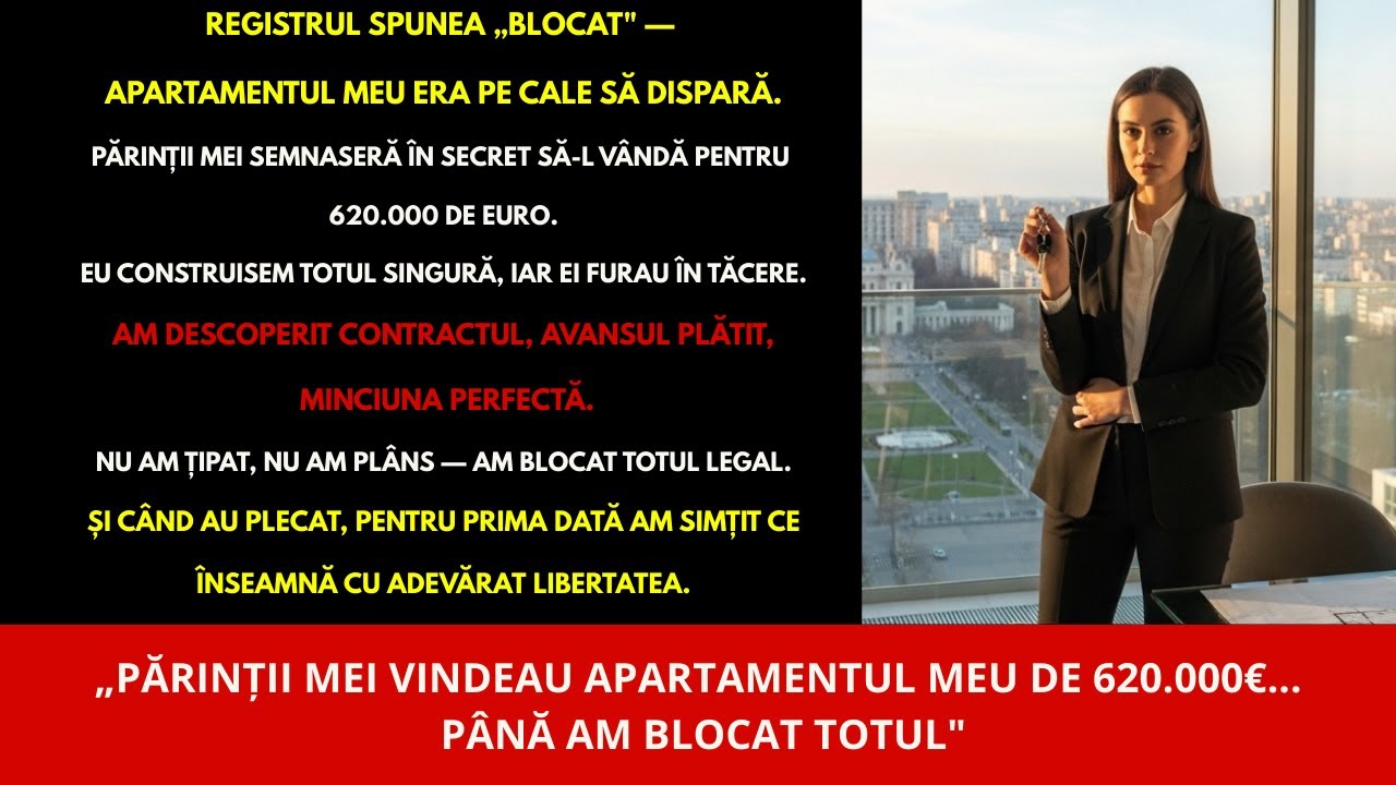 Registrul imobiliar spunea „BLOCAT”...ărinții mei încercau să vândă apartamentul meu de 620.000 €