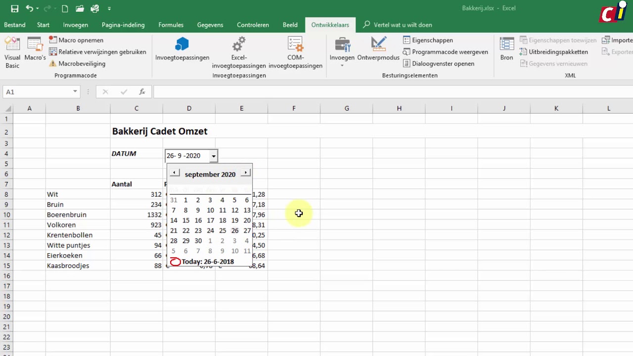 Excel 2016 - Datumkiezer YouTube