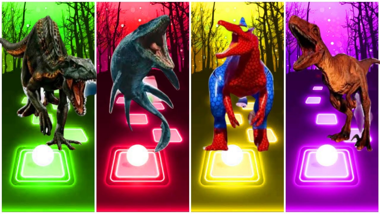🦖JurassicWorld Indoraptor 🆚The Mosasaurus 🆚The T-rex Evolution 🆚The Velociraptor ||🎵CoffinDance