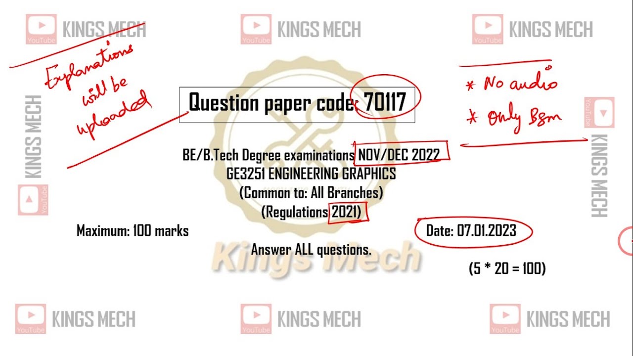 GE3251 Engineering graphics Solved question paper (AU ND 2022 - 7.1.23 ...