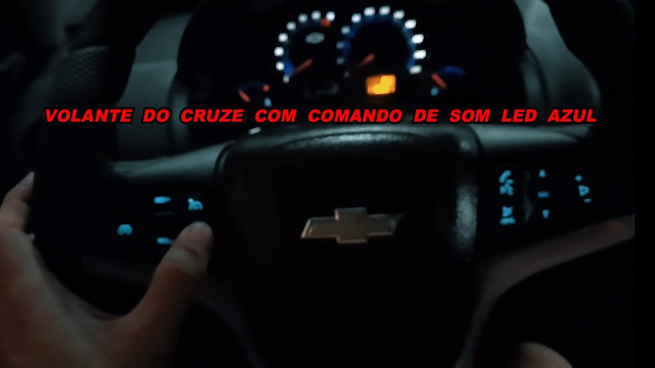 VOLANTE DO CRUZE COM COMANDO DE SOM LED AZUL