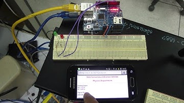 Ethernet W5100 WebServer reading two channel ADCs and controlling two leds