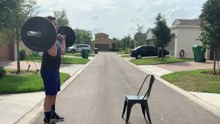 Barbell Back Rack Step Up
