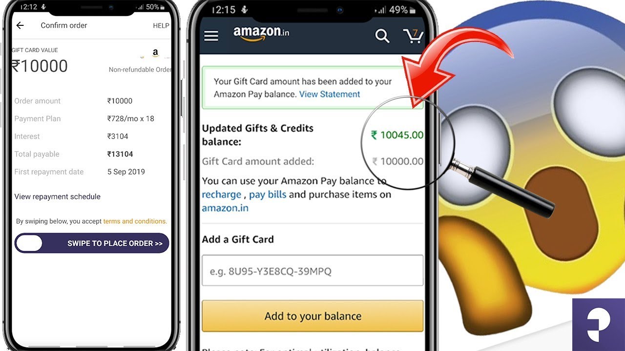 Taking 10000 rupees Loan With SlicePay on Emi - And Buying Amazon gift card - 