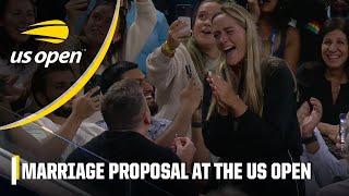 SHE SAID YES 💍 Marriage proposal takes place during Sabalenka vs. Fernandez | 2025 US Open