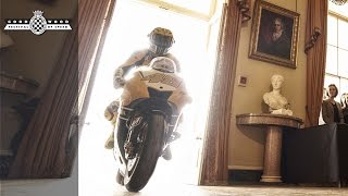 Valentino Rossi's spectacular Goodwood entrance