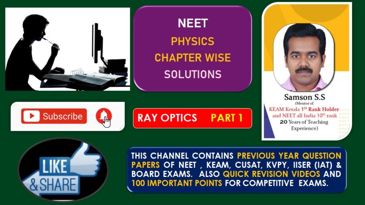 NEET CHAPTERWISE PREVIOUS YEAR QUESTIONS IN MALAYALAM RAY OPTICS