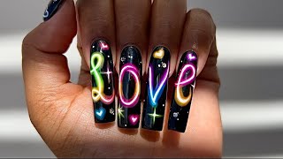 How to do NEON GLOW nail art | ACRYLIC NAILS | Necta Nails Tutorial 💖