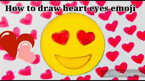 How to draw a heart eyes emoji for Kids | heart eyes emoji Easy Draw Tutorial