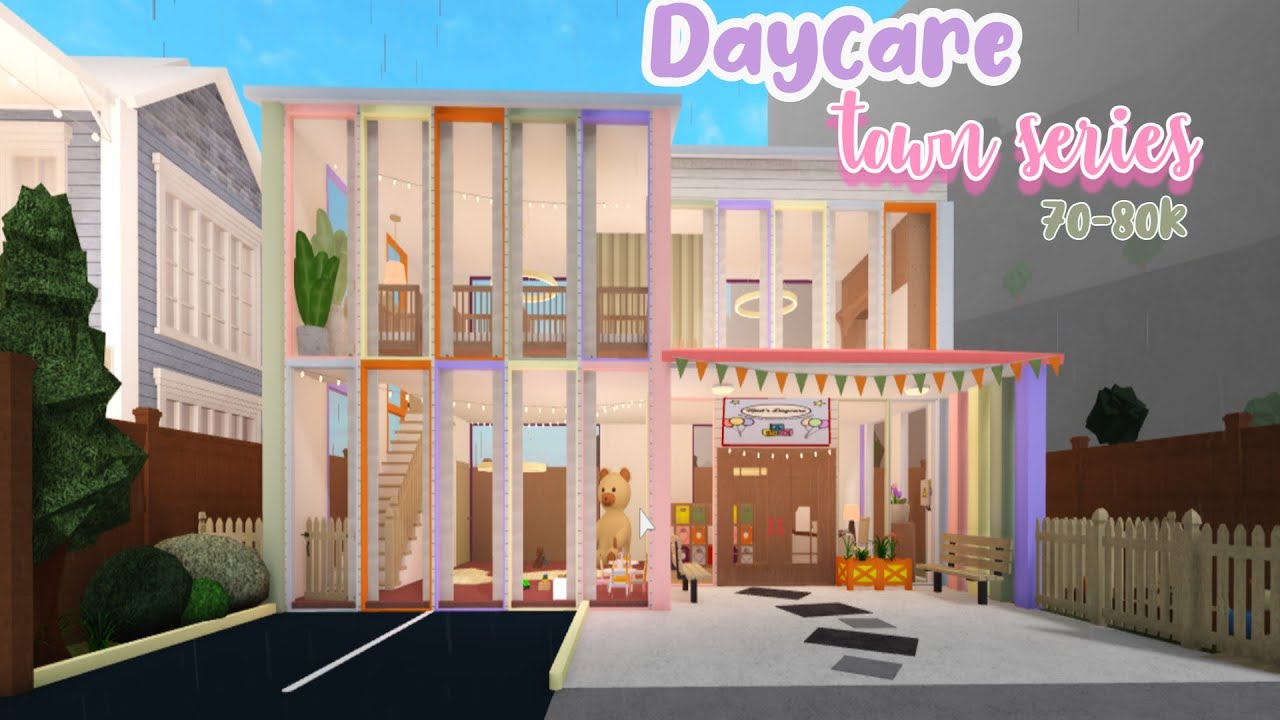 COLOURFUL DAYCARE 7080k bloxburg Speedbuilds Roblox YouTube