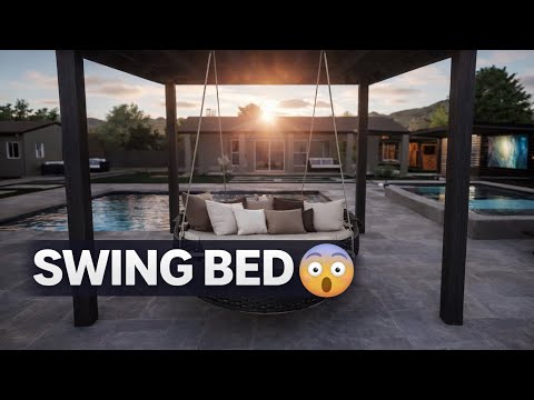 Swing Bed Under a Pergola