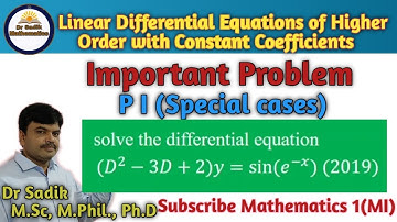 Linear differential equations with constant coefficients problems # 10| C F & P I