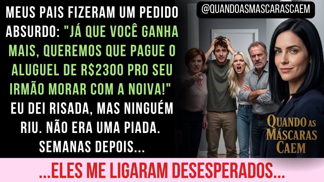 Naquela noite, aprendi que família pode ser o lugar mais perigoso do mundo. A minha mãe pigarreou. Conhecia aquele olhar. — Queremos que pagues a renda do Jefferson e da Melissa. São R$ 2300. Eu...