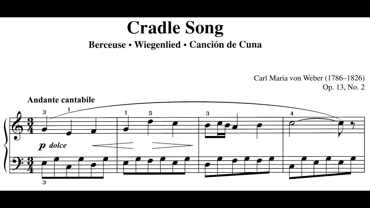 Cradle Song (C.M. Von er) Partitions, Scores, Partituras, Suzuki