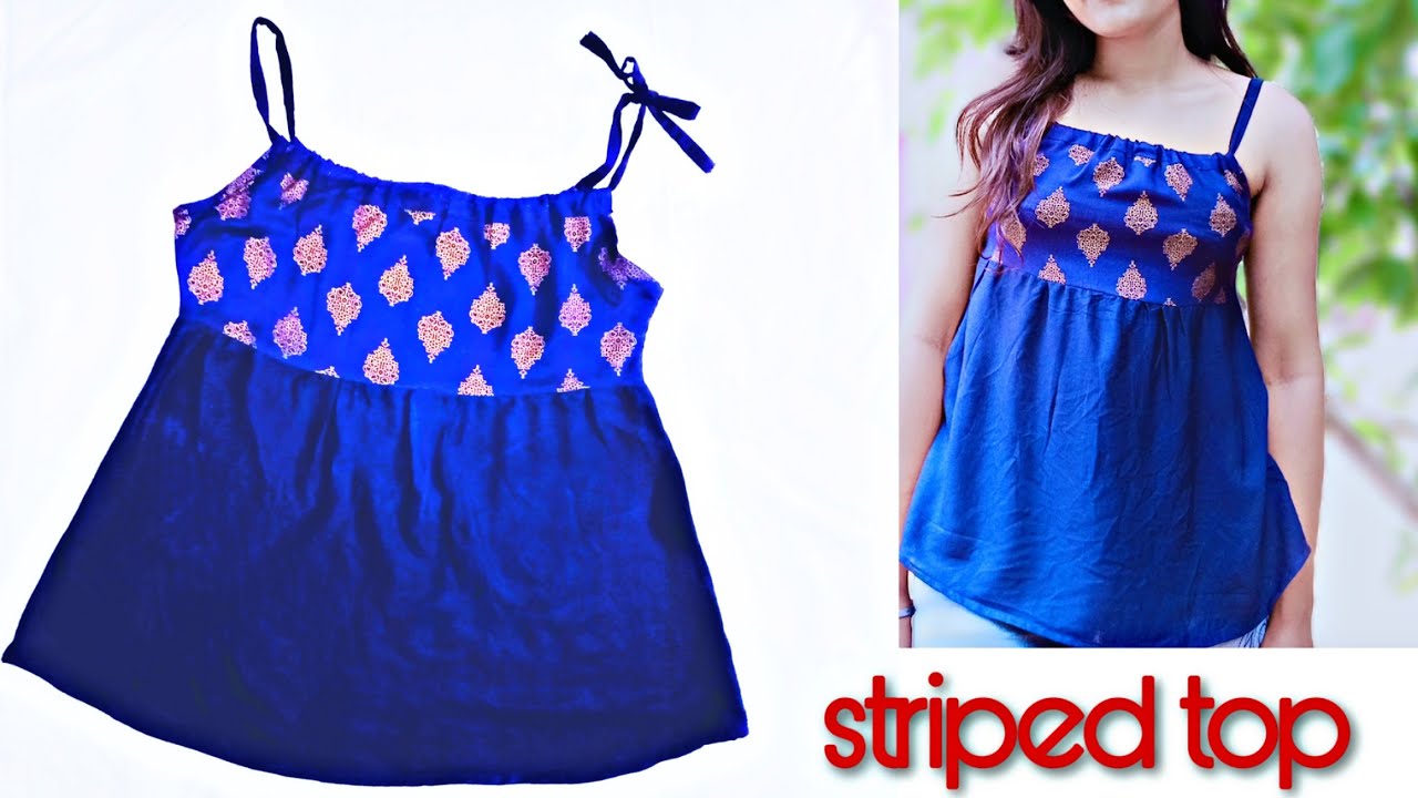 How To Make Striped Top।। Striped Top Cutting & Stitching।।डोरी वाला टॉप बनाने का आसान तरीका।।😍