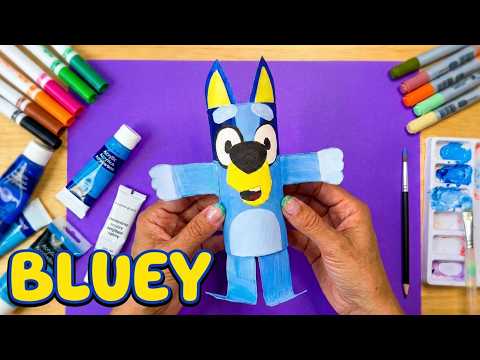 How to Make a 3D Bluey from a Toilet Paper Roll 🐶 Easy Kids Craft