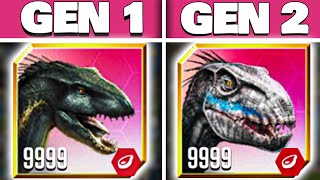 INDORAPTOR LEVEL 999 vs INDORAPTOR GEN 2 LEVEL 999 | Jurassic World: The Game