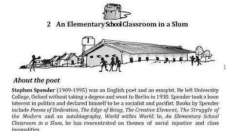 An Elementary School Classroom in a Slum Line By Line Explanation