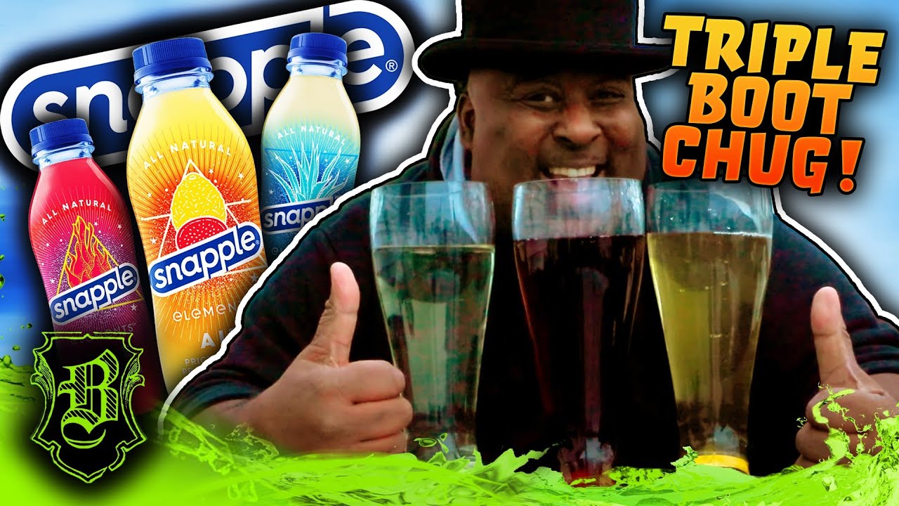 THREE BOOT Snapple Elements Air, Rain & Fire Chug!!