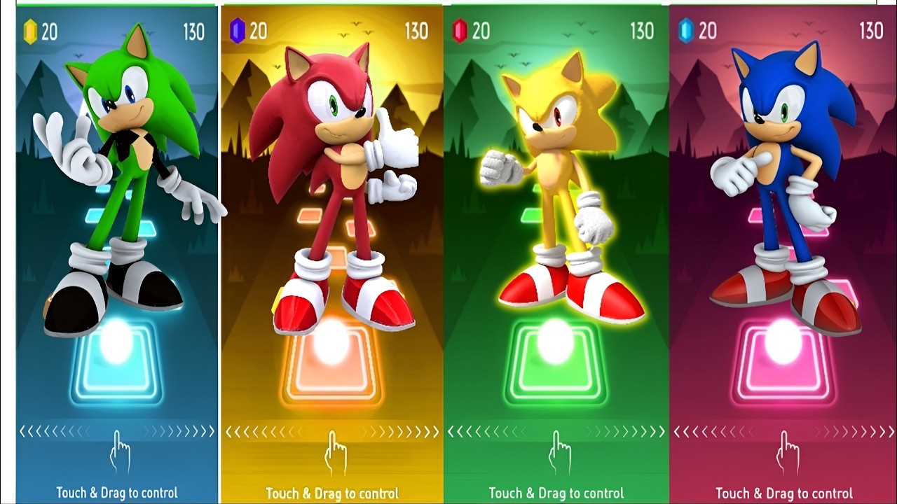 Sonic the Hedgehog All Color Variants Revealed!”Tileshop EDM Rush 11 ...