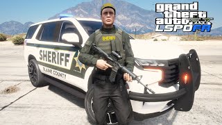 GTA 5 LSPDFR - Blaine County Sheriff - Rainy Night Patrol ( #LSPDFR ) NVE