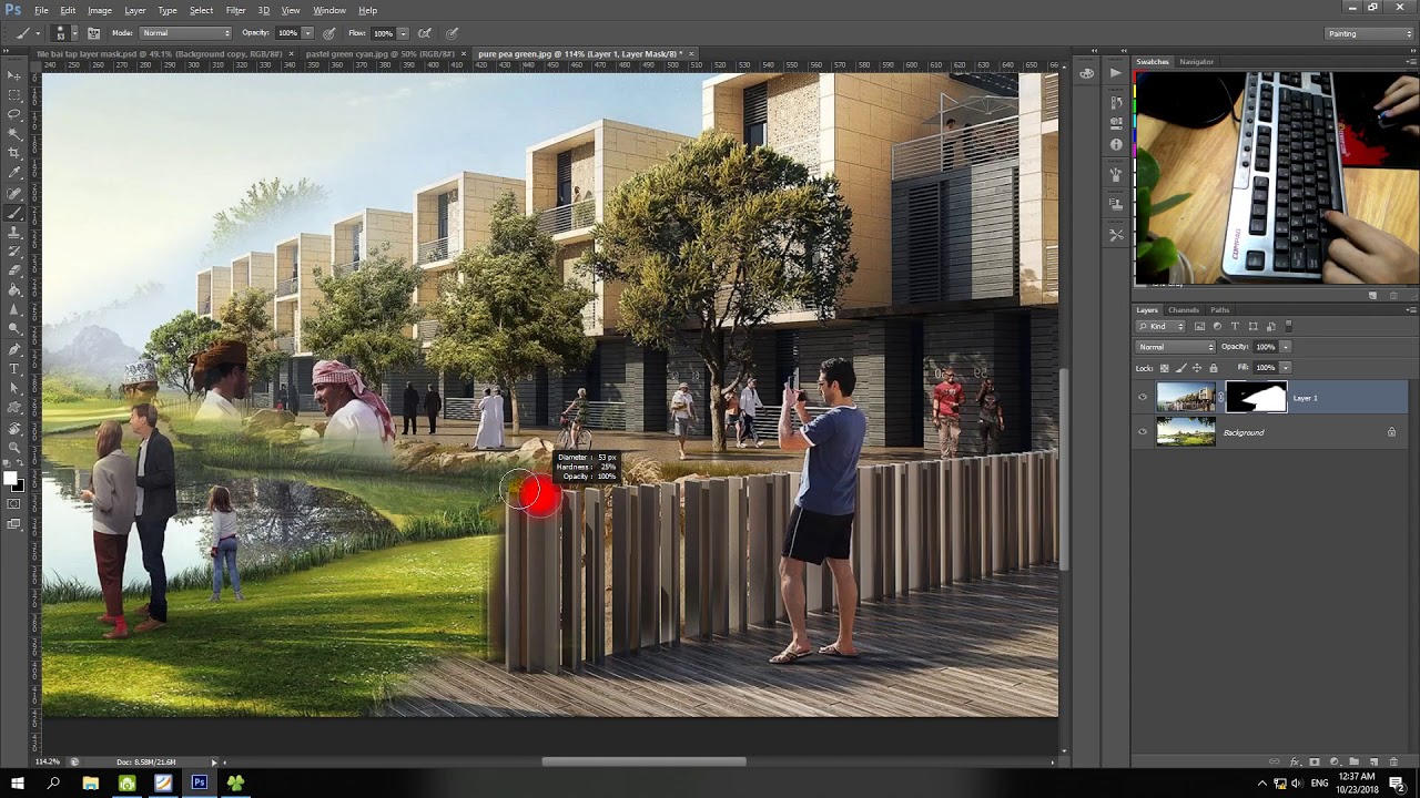 Cách ghép người vào cảnh trong Photoshop CS6