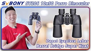 SVBony SV206 10x50 Porro Binocular Prisma BAK4 FMC - Unboxing & Review Teropong