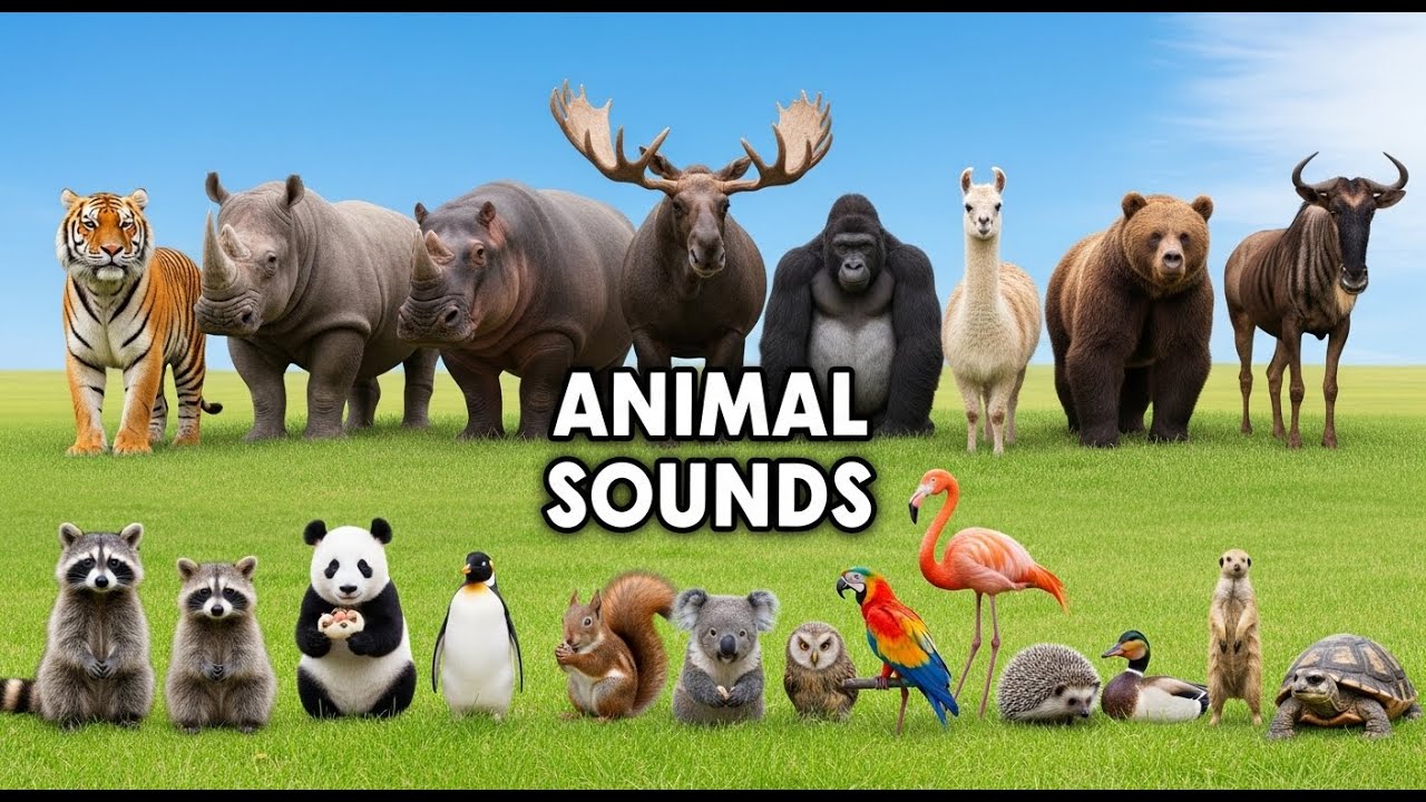 Real Nature Animal Sounds: Elephant, Lion, Tiger, Monkey, Wolf, Bear ...